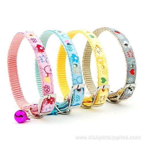 Floral Printing Luxury Small Nylon Pet Cat Collar